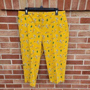 Izod Golf Capri Pants Size 14 Mustard Yellow All Over Golf Print Hat Shoes Tees